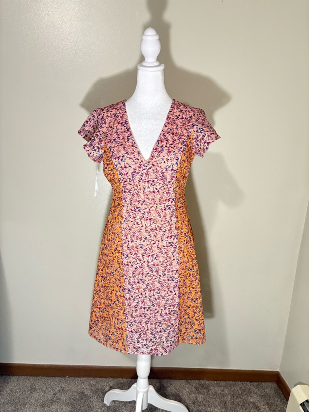 Kensie Pink and Purple Lace Dress